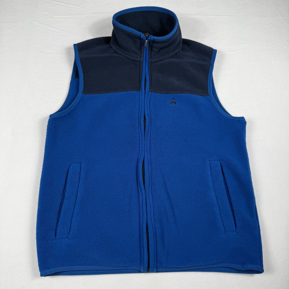 Brooks Brothers Fleece‎ Vest Small Blue Navy Colorblock Preppy Gorpcore Zip Up